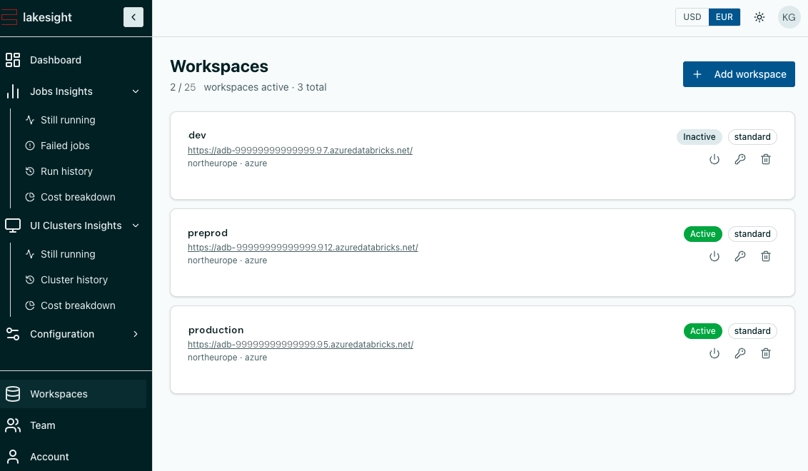Multi-workspace support